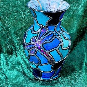 Dragonfly Lagoon; Altered Vase